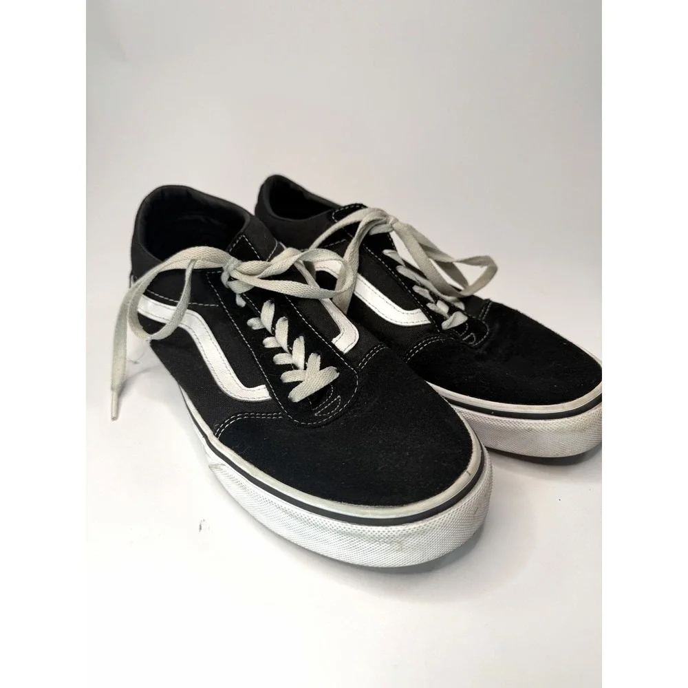 VANS Old Skool Black White Canvas Lace Up Sneakers Men's US 10 Casual Shoes